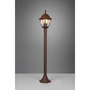 Lampada da esterno marrone t.b.t. in stile classico per giardino e cortile.