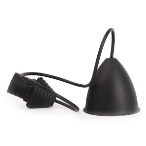 Lampada a sospensione nera t.b.t., sospensione per interni.