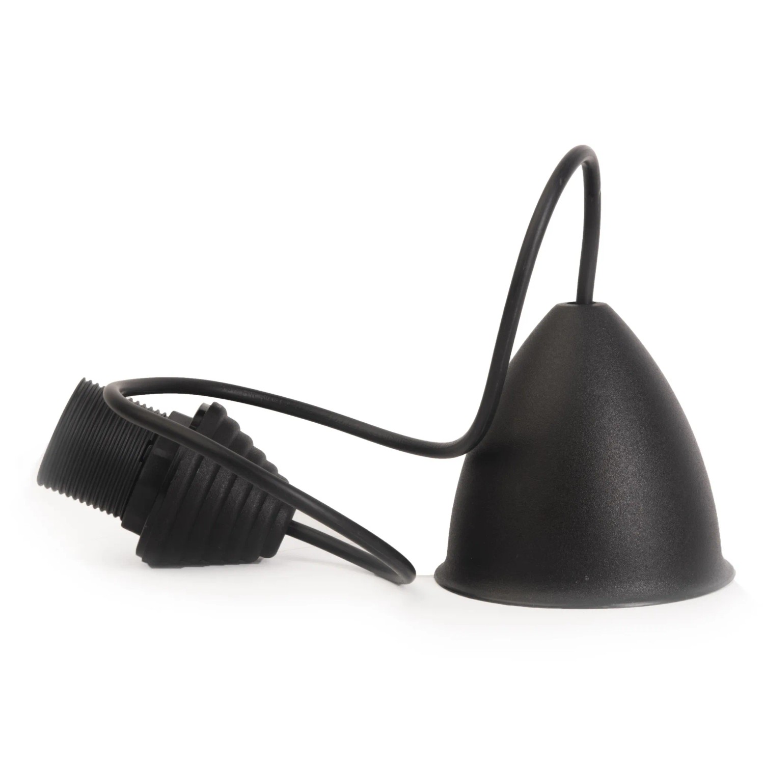 Lampada a sospensione nera t.b.t., sospensione per interni.