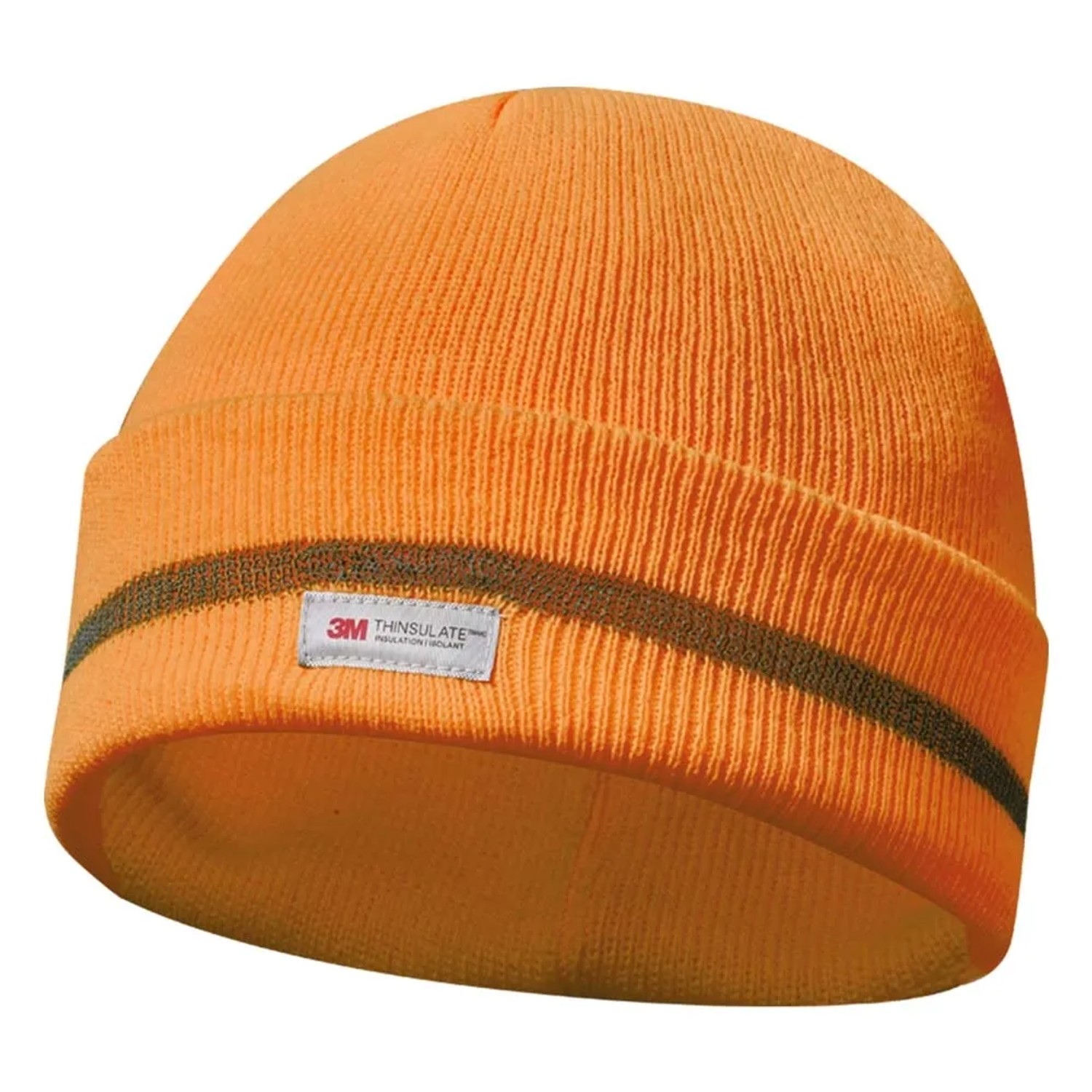 Berretto Di Sicurezza Con Striscia Riflettente 3M - Colore Arancione Fluorescente - Unisex, Taglia Unica - Tessuto 100% Acrilico - 2