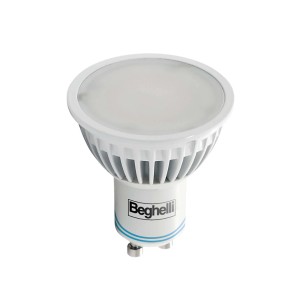 Lampadina LED GU10 Beghelli bianca per interni.