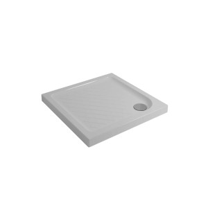Piatto doccia quadrato bianco t.b.t. con motivo a scanalature.