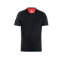 T-shirt da lavoro nera t.b.t. con colletto rosso.