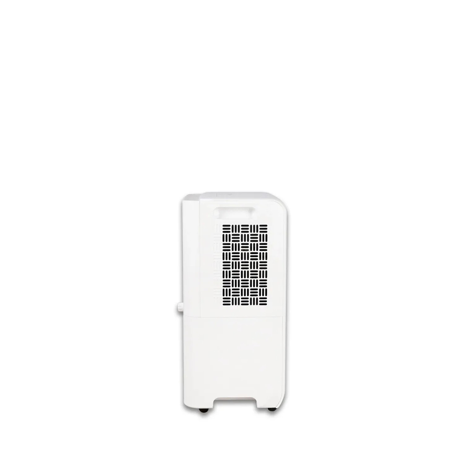 Deumidificatore bianco con maniglia e ruote.