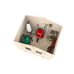 Casetta da giardino in legno Elisa sp. 12 mm H220xL262xP208 cm