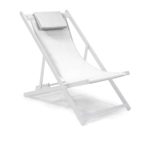 Sedia a sdraio pieghevole Sullivan in alluminio e textilene bianco