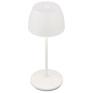 Lampada da tavolo LED t.b.t. bianca per illuminazione d'atmosfera.