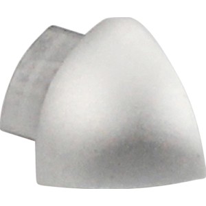 Angolo profilo terminale quarto di cerchio, alluminio anodizzato, argento lucido, 10 mm, 2 pezzi