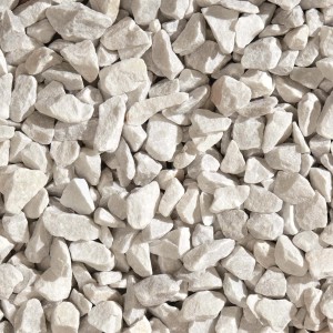 Ciottoli decorativi bianchi come ciottoli e graniglie per il giardino.