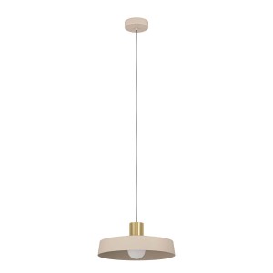 Lampada a sospensione beige della categoria Sospensioni con dettaglio dorato.