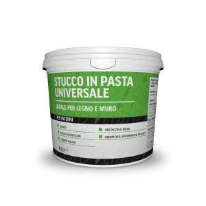 Secchio bianco di stucco per legno, pronto all'uso per legno e muro, 1 kg.