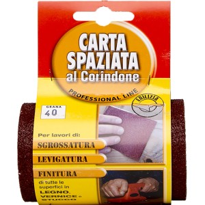 Rotolo di carta vetrata grana 40 per legno, vernice e stucco.