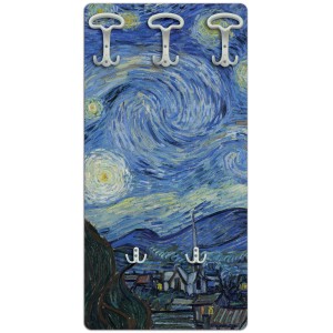 Appendiabiti con 5 ganci, stampato con il dipinto "Notte stellata" di Vincent van Gogh.