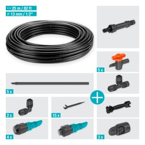 Set irrigazione a goccia Gardena per orti e aiuole (40 m²) con accessori.