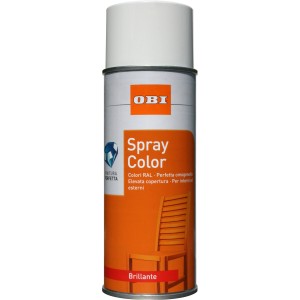 Bomboletta spray colorata OBI, adatta per interni ed esterni.