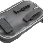 Borsa da telaio per bici nera con cinghie di montaggio per accessori.