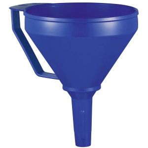 Imbuto blu LUX con filtro, Ø 160 mm, per travasare liquidi senza gocciolamenti in auto.