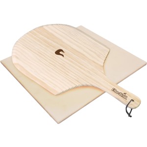 Set Char-Broil per pizza: pietra rettangolare e pala in legno per pizza alla griglia.