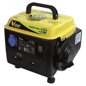 Generatore di corrente giallo e nero per uso mobile.