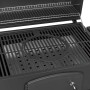 Dettaglio del barbecue a carbone Jamestown Jaxon XL con griglia modulare e griglia scaldavivande.