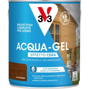 Smalto ad acqua gel protettivo per legno V33 castagno 2,5 l