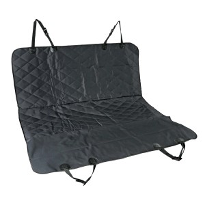 Coprisedile auto nero trapuntato per interni, con cinghie di fissaggio.