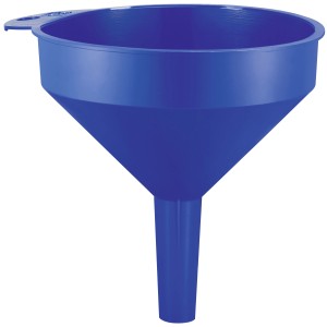 Imbuto blu LUX, Ø 115 mm, per travaso antigoccia di liquidi per auto.