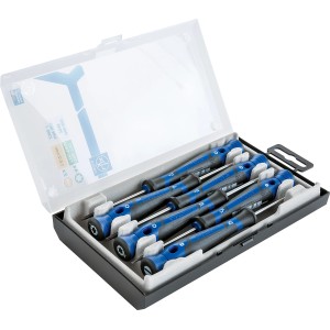 Set cacciaviti di precisione LUX Comfort, 6 pezzi, per viti a taglio e Torx in scatola.