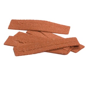 Rivestimento Elabrick Sahara, 5x21 cm, resistente al gelo, per interni ed esterni. Dettaglio delle listelle color sabbia.