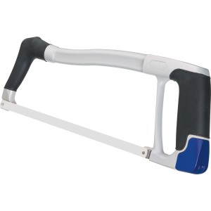 Seghetto per metalli professionale LUX 300 mm con telaio grigio e manico blu-nero.