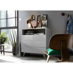 Como decorativo a tre cassetti in un moderno spazio abitativo.