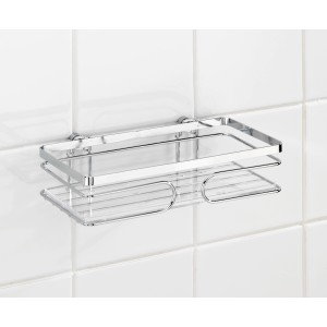 Mensola da muro Premium Wenko, 24 cm, in acciaio inox lucido per bagno e WC.