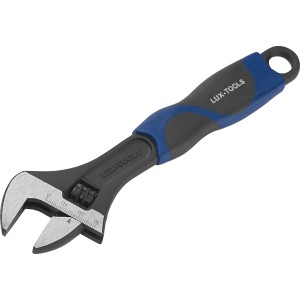 Chiave a rullino LUX Comfort 200 mm con ganascia regolabile e impugnatura ergonomica.