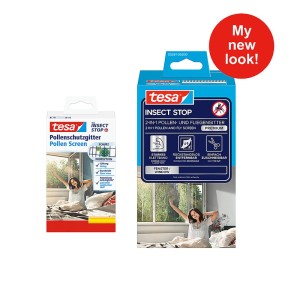 tesa Insect Stop 2in1 zanzariera e antipolline per finestre, antracite. Protezione da insetti e polline.