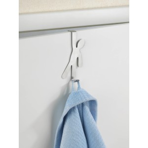 Wenko Gancio porta Boy, acciaio inox opaco, forma uomo, porta asciugamani per porta