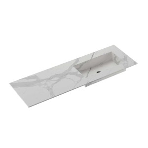 Top bagno HPL Caren con vasca integrata sp 1 cm 135,5x51,2 cm