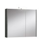 Specchiera t.b.t. con illuminazione, cornice grigia.