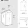 Schizzo del capanno in plastica Keter 8,1 m² con dimensioni.