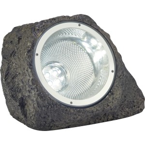 Luce decorativa solare a LED effetto pietra nera per il giardino.