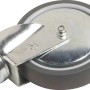 Rotella girevole per apparecchi, Ø 100mm, con foro posteriore, portata 55kg, pneumatico in gomma e lamiera d'acciaio zincata.