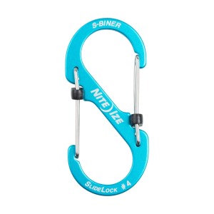 Moschettone a S blu Nite Ize, taglia 4, con SlideLock.