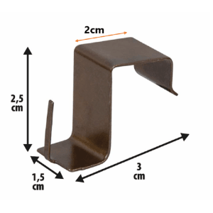 Dettaglio del supporto t.b.t. per bastoni per tende a vetro.