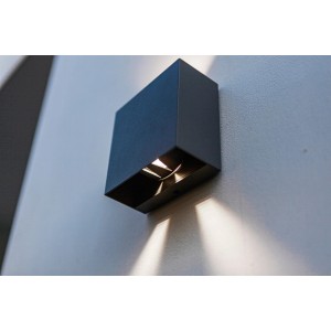 Moderna lampada da parete per esterni a LED Lutec Gemini antracite. Fascio di luce regolabile individualmente.