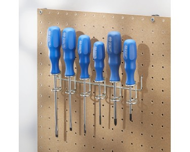 50 Ganci Per Pegboard Mobestech - Ganci A J Per Pannelli Forati - Organizzatore Utensili Da Officina O Ufficio