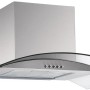 Cappa aspirante in acciaio inox con vetro per la cucina.