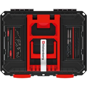 Kistenberg HEAVY Trolley portautensili 2 in 1, aperto, con assortimento di utensili.