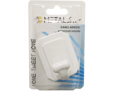 Fermaporta Adesivo EVI - Bianco Con Gomma Siliconica - Ø24x20 Mm - Adesione Forte 3M - Foto 2