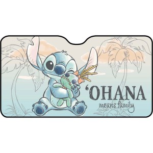 t.b.t. Parasole auto con design Stitch e scritta "Ohana means family".