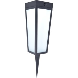 Moderna lampada solare a LED Lutec Dias nero opaco con picchetto.