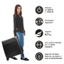 Termosifone elettrico t.b.t. nero, mobile, con maniglia e ruote.